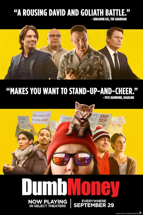 On-Screen Captions: Dumb Money - Film Poster Harkins Image